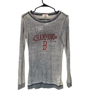 Touch by Alyssa Milano Blue Ombre Long Sleeve Boston Red Sox Top Women Sz S